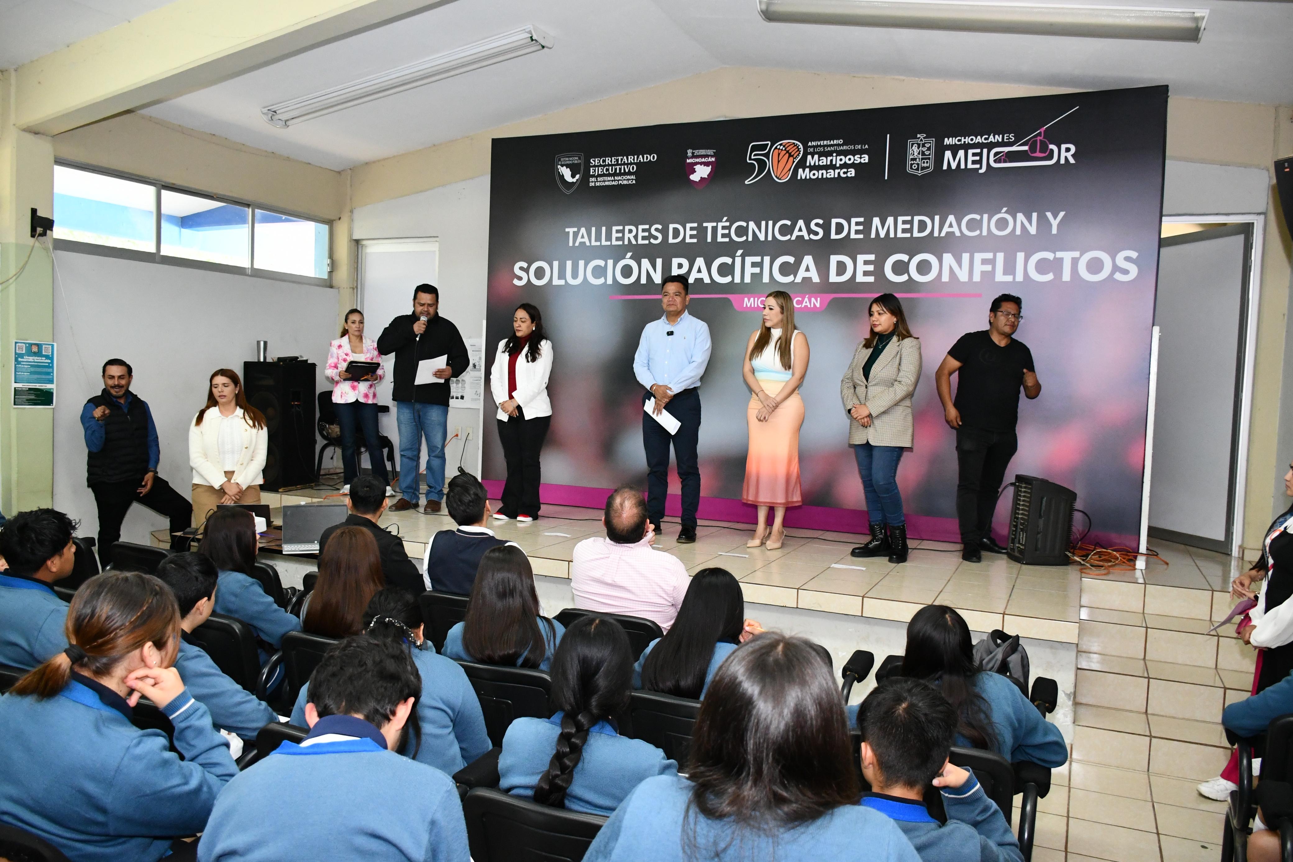 Gobierno Estatal impulsa cultura de paz con taller en Cobaem Tingambato: SESESP