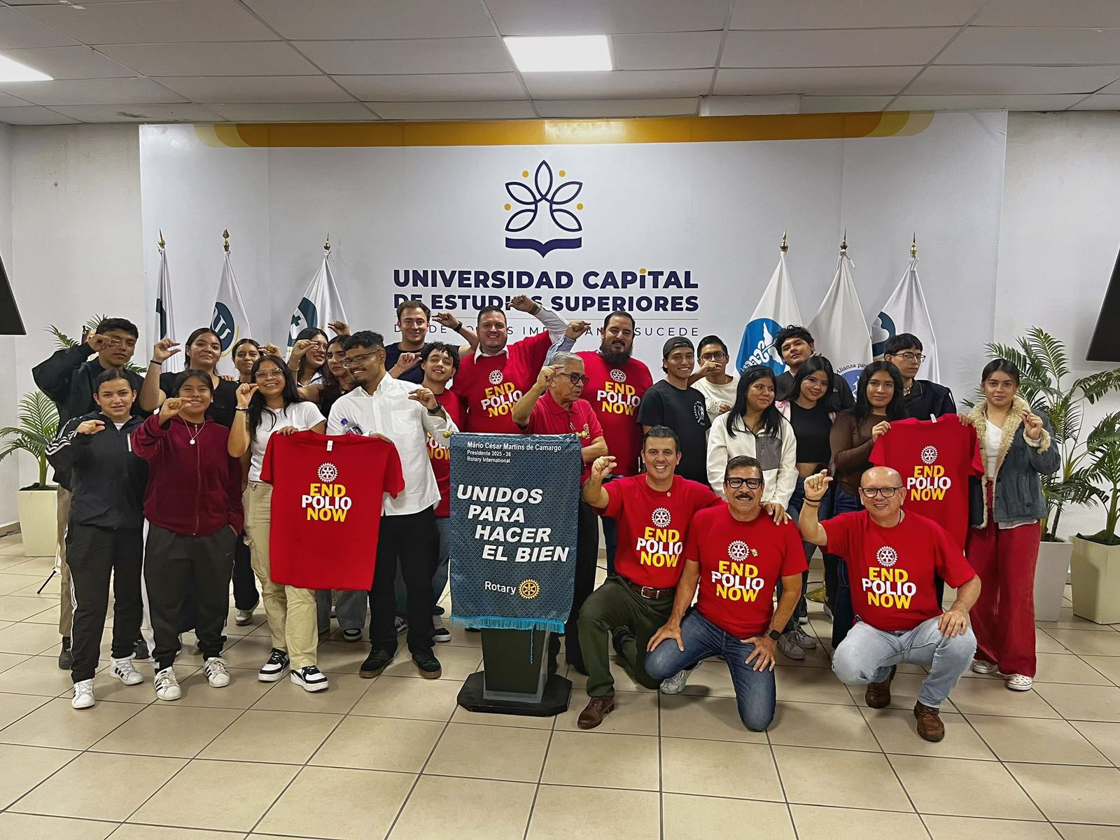 Club Rotario Zamora Industrial impulsa la campaña END POLIO NOW en la Universidad Capital de Estudios Superiores (UCES)