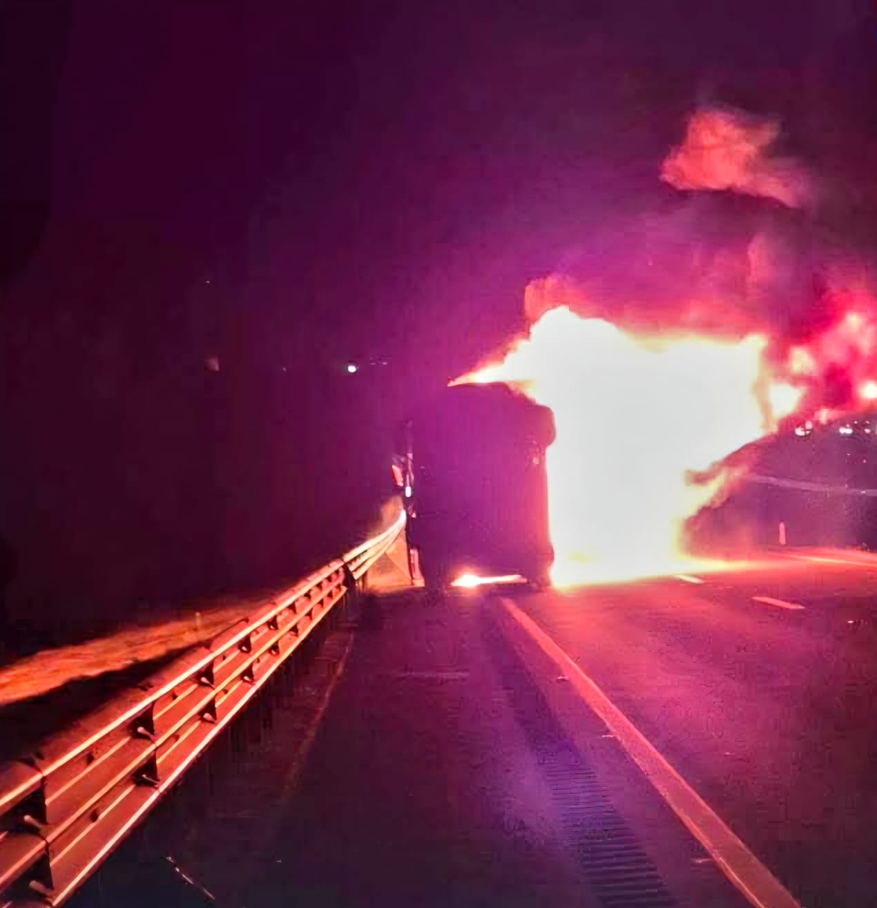 Arde vehículo sobre la México-Guadalajara 