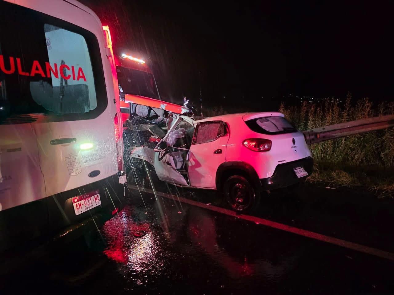 Fatal choque de frente en Zacapu deja una persona sin vida