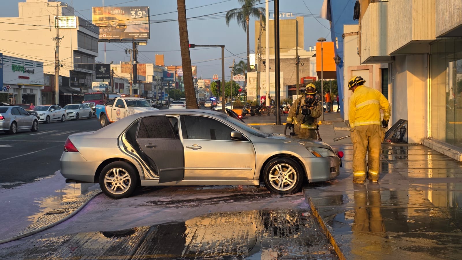 Auto estacionado se incendia en la colonia Jardinadas